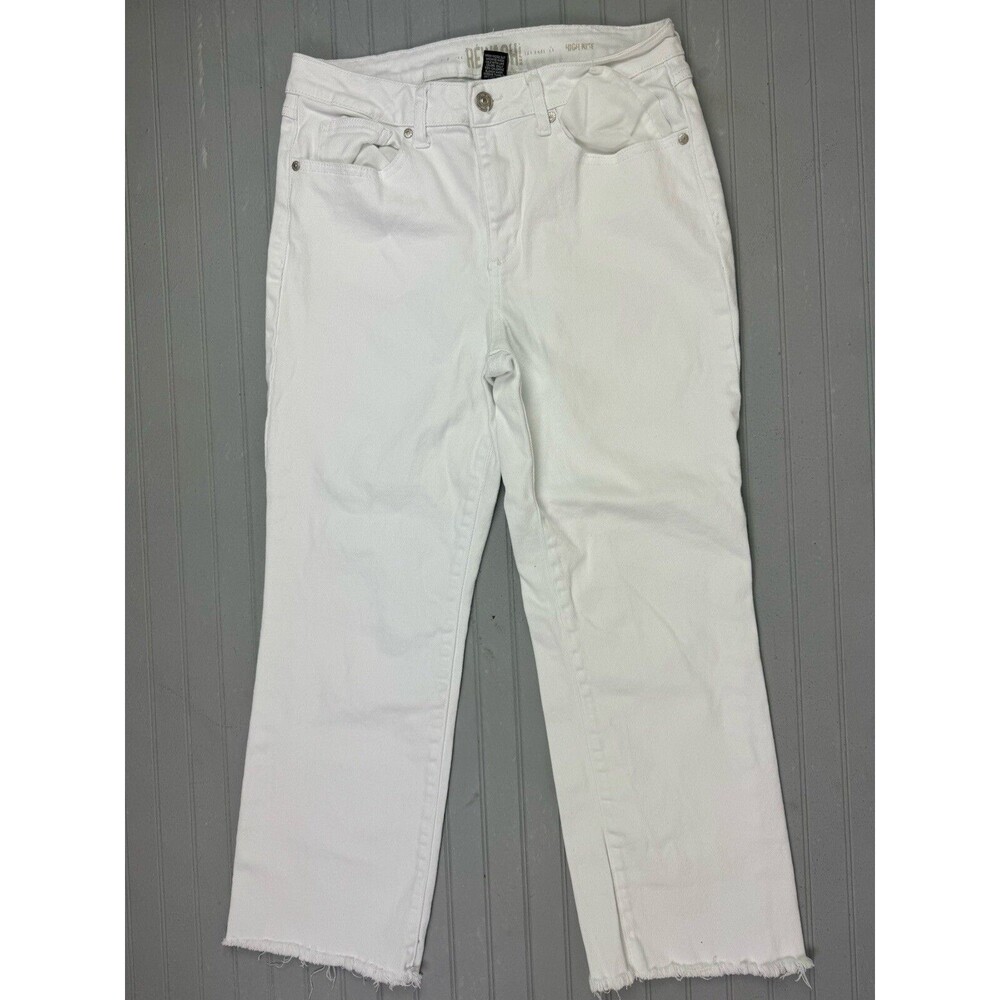 Rewash Size 9 29 Womens Jeans Crop White Raw Hem Stretch Hi Rise